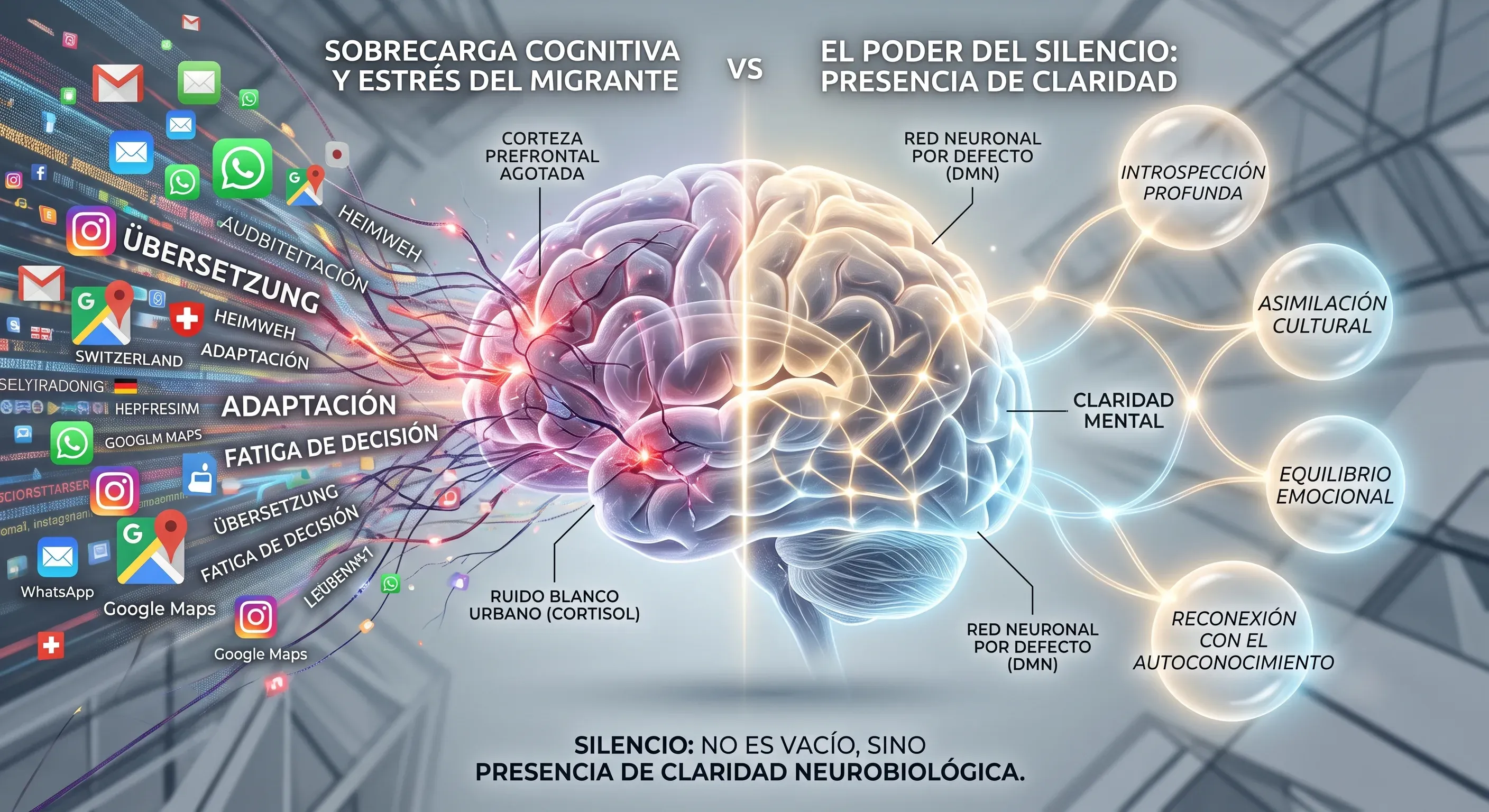 Sobrecarga Cognitiva y Ruido: Saturación vs Claridad DMN en expatriados